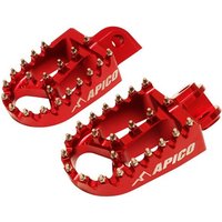 Apico Xtreme Foot Pegs - Yamaha YZ 65/85 1998-2023, YZ 125/250 1999-2023, Gas Gas EC Models 1997-2017 - Red
