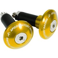 Apico Handlebar Bar End Plugs - 14mm - Gold