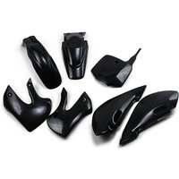 Image of KA37002@001 - KA37002@001 - UFO Full Plastics Kit - Kawasaki KLX110 2001-09, KX65 2001-14 - Black