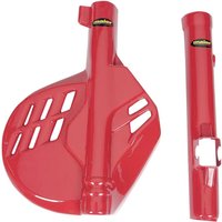 596202 - M59620R - Maier Fork & Disc Guard Set - Honda CR 125/250/500 1984-89, XR600 1995-2000 - Dark Red