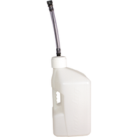Tuff Jug 10 Litre Fuel Can With Standard Cap & Auto Spout - White/Clear