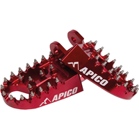 Apico Xtreme Foot Pegs - Honda CR 80/85 1996-2007, XR 400-650 1996-2021 - Red
