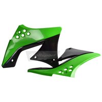 Image of Polisport Radiator Scoops - Kawasaki KXF250 2009-12 - Green/ Black