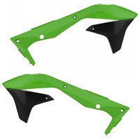 Polisport Radiator Scoops - Kawasaki KXF450 2016-18 - Green/ Black