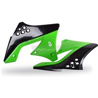 Polisport Radiator Scoops - Kawasaki KXF250 2009-12 - Black/ Green