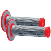 Image of Renthal G163 MX Dual Compound Tapered 1/2 Waffle Grips - Grey/Red