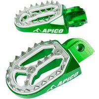Apico Pro-Bite Foot Pegs - Kawasaki KX65 2000-23, KX85 2001-23 - Green