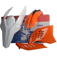 Polisport Plastics Kit - KTM EXC 2008-11 - Orange/ White