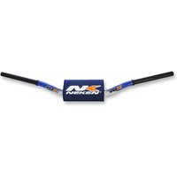 Image of R00101BC-WH-BL - Neken Radical Design Fat Bar Handlebars - YZF OEM Bend - White/ Blue