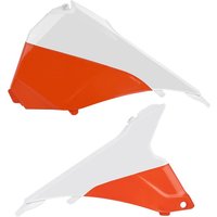 Polisport Air Box Cover - KTM SXF 250/350/450 & SX 125/150/250 2013-15, SX250 2016, XC/XC-F 2013-16 - White/ Orange