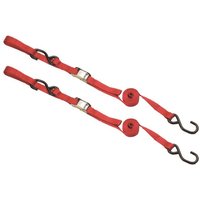 Image of Raceline Heavy Duty Tie Down Straps With Extra Loop Hook - Red