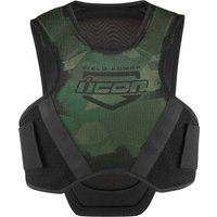 Image of 2702-0278 - Icon Field Armor Softcore Vest Medium - Black/Green