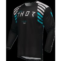 2910-8244 - Thor Launchmode Zone Jersey Small - Black/Light Grey/Sand/Turquoise