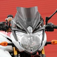 BY142RCFN - Bullster Windshield/Windscreen For Yamaha FZ8 N 2010-2016 25 cm (9-7/8") - Black Smoke
