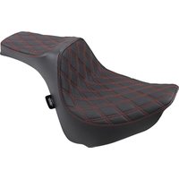 Image of 0802-1074 - Drag Specialties Predator III Double Diamond Seat For Harley Davidson FXFB 1750 2018-2019 - Black/Red