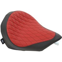 Image of 0810-1885 - Drag Specialties Low-Profile Solo Seat For Victory High-Ball 106 2012-2015 Diamond - Black/Red