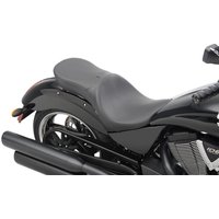 Image of 0810-1605 - Drag Specialties Ez Glide II Backrest Compatible Low-Profile Leather Touring Seat For Victory High-Ball 106 2012-2016 - Black