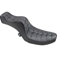 Image of 0805-0093 - Drag Specialties Mini King & Queen Seat For Harley Davidson FL 1200 1958-1977 Scorpion Stitched - Black