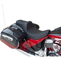 Image of 0810-2262 - Drag Specialties Predator III Seat For Indian Chief 111 2014-2020 Black Stitching Double Diamond - Black