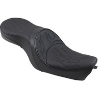 0804-0260 - Drag Specialties Low-Profile Touring Seat For Harley Davidson XL 1200 C 2004-2020 Flame Stitched - Black