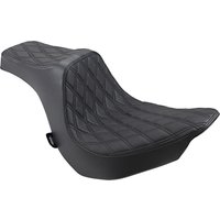 Image of 0802-1188 - Drag Specialties Predator III Seat For Harley Davidson FLFB 1750 2018-2020 Black Stitching Double Diamond - Black