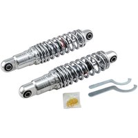 Image of C16-0162H - Drag Specialties Premium Ride-Height Adjustable Shocks For Harley Davidson FLHR 1340 1994-1998 Rear 305.00 mm (12.00") - Black/Chrome