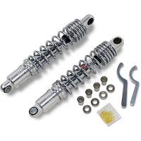 Image of C16-0168NUA - Drag Specialties Premium Ride-Height Adjustable Shocks For Harley Davidson FXLR1340 1987-1994 Rear 342.90 mm (13.50") - Black/Chrome