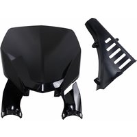 YA04873#001 - UFO Stadium Front Number Board With Fork Guards For Yamaha YZ125 2022-2025 - Black