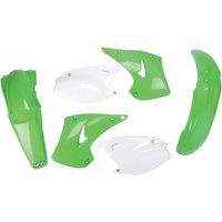 Image of KAKIT201F@999 - UFO Plastics Kit For Kawasaki KX125 2004-2008 - Green/OEM/White