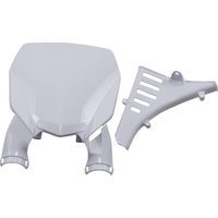 YA04873#046 - UFO Stadium Front Number Board With Fork Guards For Yamaha YZ125 2022-2025 - White