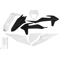 KTKIT527F@999S - UFO Plastics Kit For KTM EXC150 TPI 2020-2023 - Black/White
