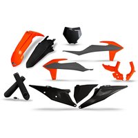 Image of KTKIT528@222 - UFO Plastics Kit For KTM SX125 2019-2022 - Black/Fluorescent Orange/Grey