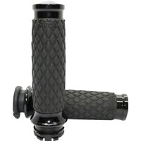 DIA-65-ANO - Avon Grips Contour Grips For Harley Davidson FLDE 1750 2018-2019 Diamond No Flange - Black
