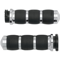 AIR-93 - Avon Grips 3-Ring Velvet Air Grips For Harley Davidson FLD 1690 2012-2013 - Black/Chrome