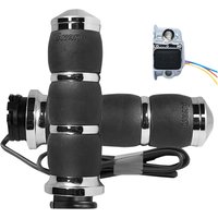 AIR-93-HT - Avon Grips Velvet Air Heated Grips For Harley Davidson FLD1690 2012-2013 3 Ring - Black/Chrome