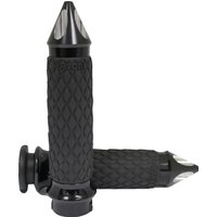 DIA-65-AN-FL-SP - Avon Grips Contour Grips For Harley Davidson FLDE 1750 2018-2020 Diamond Spiked - Black