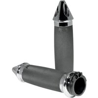 CC-85-CH-SPIKE - Avon Grips Custom Spike End Grips For Harley Davidson FLD 1690 2012-2013 - Black/Chrome