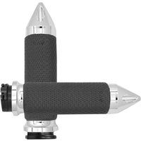 Image of MF-63B-CH-SPK - Avon Grips Vibration Dampening Memory Foam Grips For Harley Davidson FLD 1690 2012-2013 Large Spiked - Chrome