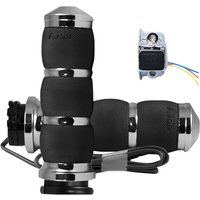 AIR-90-HT - Avon Air Cushion Heated Grips For Harley Davidson FLD 1690 2012-2013 3 Ring - Black/Chrome