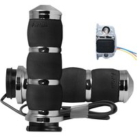 AIR-91-FLY-HT - Avon Grips Air Cushion Heated Grips For Harley Davidson FLDE 1750 2018-2020 - Black/Chrome