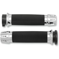 CC-85-CH-GAT - Avon Grips Gatlin Custom Grips For Harley Davidson FLD 1690 2012-2013 - Black/Chrome