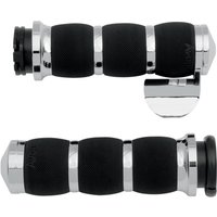 Image of AIR-90-BOSS - Avon Grips 3-Ring Air Cushioned Grips For Harley Davidson FLD 1690 2012-2013 - Black/Chrome