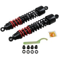 Image of B28-1250 - Burly Stiletto Shocks For Harley Davidson XL 1200 C 1996-2003 Rear 381.00 mm (15.00") - Black/Red