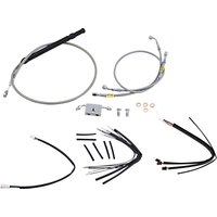 Image of B30-1243 - Burly Ape Handlebar Cable & Hose Kit For Harley Davidson FLDE 1750 2018-2019 35.5cm (14") - Silver