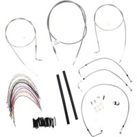 Image of B30-1077 - Burly Handlebar Cable/Brake Hose Kit For Harley Davidson FLHR 1340 1997-1998 40.5cm (16") - Silver