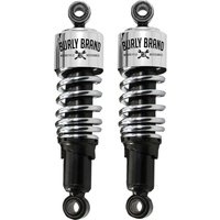 Image of B28-1200 - Burly Slammer Shocks For Harley Davidson XL 1200 C 1996-2003 267.00 mm (10.50") - Black/Chrome