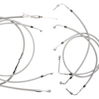 Image of B30-1104 - Burly Handlebar Cable/Brake Hose Kit For Harley Davidson FLHT 1584 2008-2010 38cm (15") - Silver