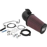 57-1126 - K&N Air Charger Intake Kit With Mandrel-Bent Aluminium Intake Tube For Harley Davidson XL 1200 C 2004-2020 - Black