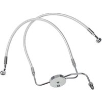 Image of 37004 - Magnum Shielding Designer Series Front Lower Brake Hose Kit For Harley Davidson FXDL 1340 1996-1998 Front/Lower - Chrome/Sterling Chromite® II