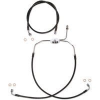 SBC1304-19 - Magnum Shielding XR Stainless EXtreme Response Front Brakeline Kit For Harley Davidson FLHT 1340 1995-1998 Front 41.5 cm (16-1/4")/48.5 cm (19") - Black/Chrome